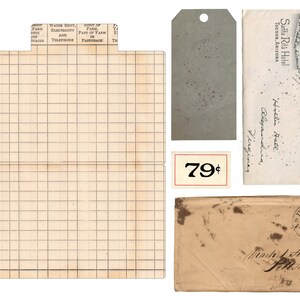 Vintage Stationery Printables, Vintage Office Printable Ephemera, Junk ...