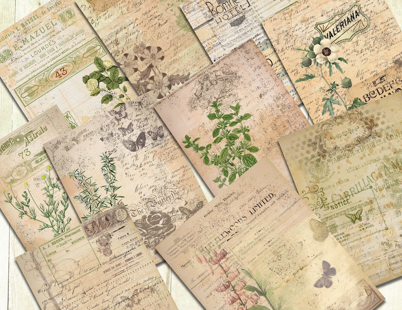 Vintage Herbal Ephemera Papers Herbarium Junk Journal Papers - Etsy