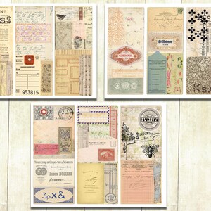 9 cartes de journalisation éphémères vintage, téléchargement numérique.