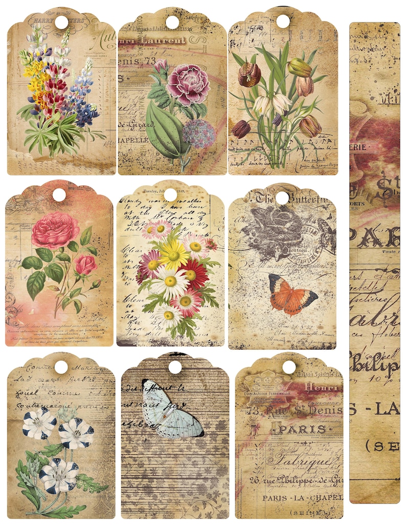 Victorian Flower Journal Papers, Printable Flower Journal Kit, Flowers ...