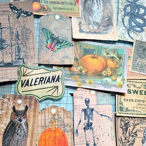 Vintage Halloween Junk Journal Kit, Printable Halloween Ephemera, Digital Download.