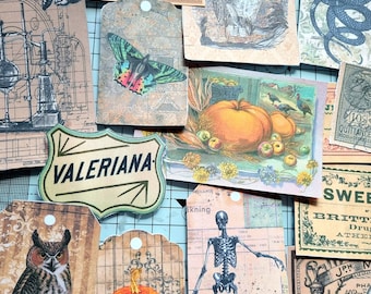 Vintage Halloween Junk Journal Kit, Printable Halloween Ephemera, Digital Download.