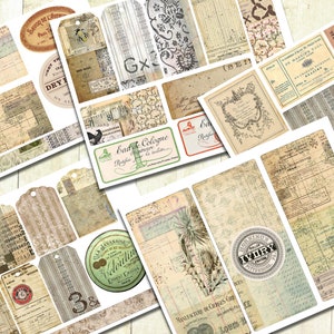Patchwork Papers Add -On Kit, Junk Journal Kit, Paper Craft kit, Digital Download.