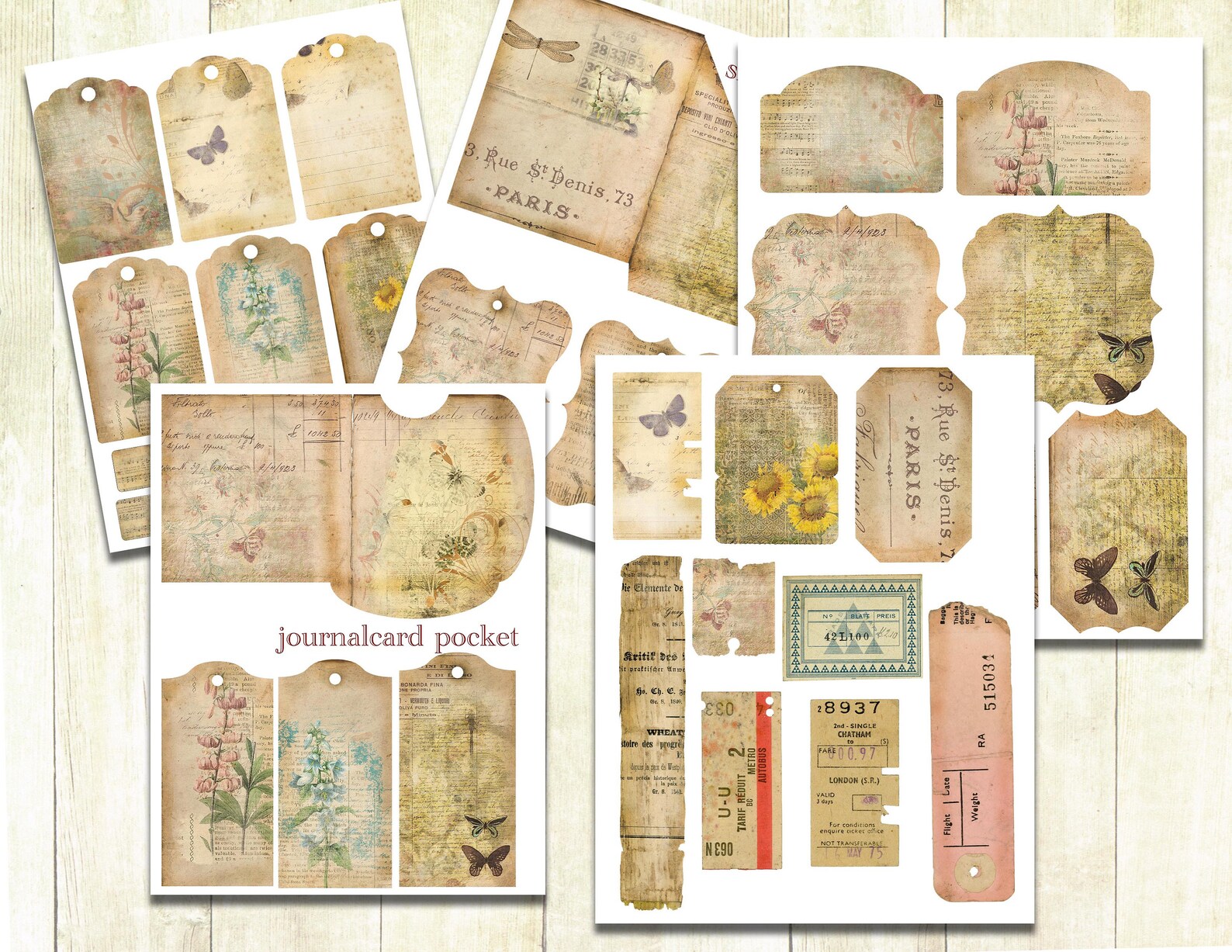 Sepia Nature Junk Journal Tags and Labels Printable Tags - Etsy