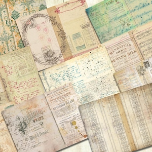 Vintage Junk Journal Papers, Digital Download.