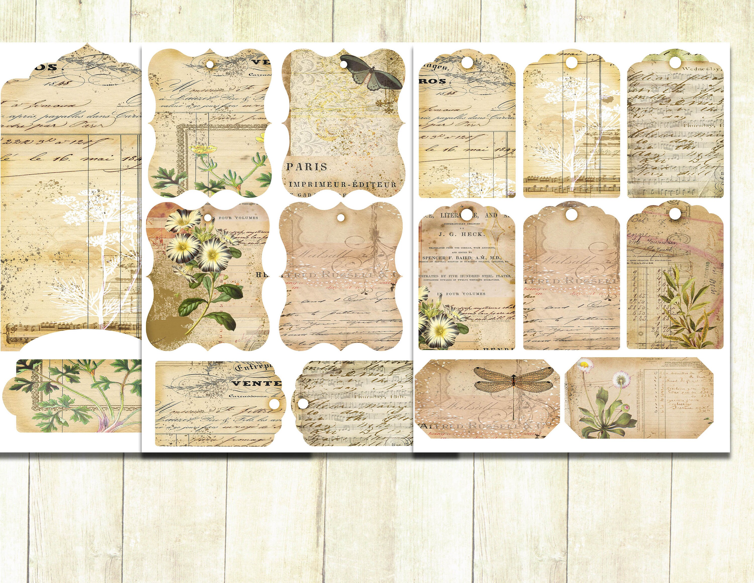Digital Download Spring Junk Journal Kit, Vintage Ephemera Printable ...