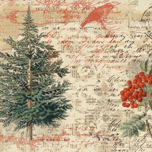 Vintage Christmas Birds Junk Journal Papers, Digital Printable, Birds ...