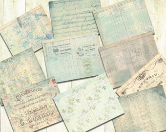Junk Journal Ledger Papers, Neutral Background Papers, Printable Papers.