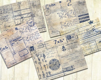 Neutral Junk Journal Papers, Grunge Papers, Digital Download, Printable Papers.
