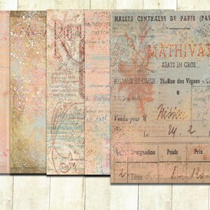Vintage French Ephemera Junk Journal Papers, Digital Download, Shabby Ephemera printable Junk Journal Kit, Scrapbook Papers, Journal papers.