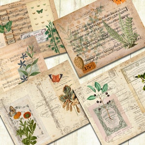 Flowers and Butterflies Nature Journal, Printable Papers, Ephemera ...