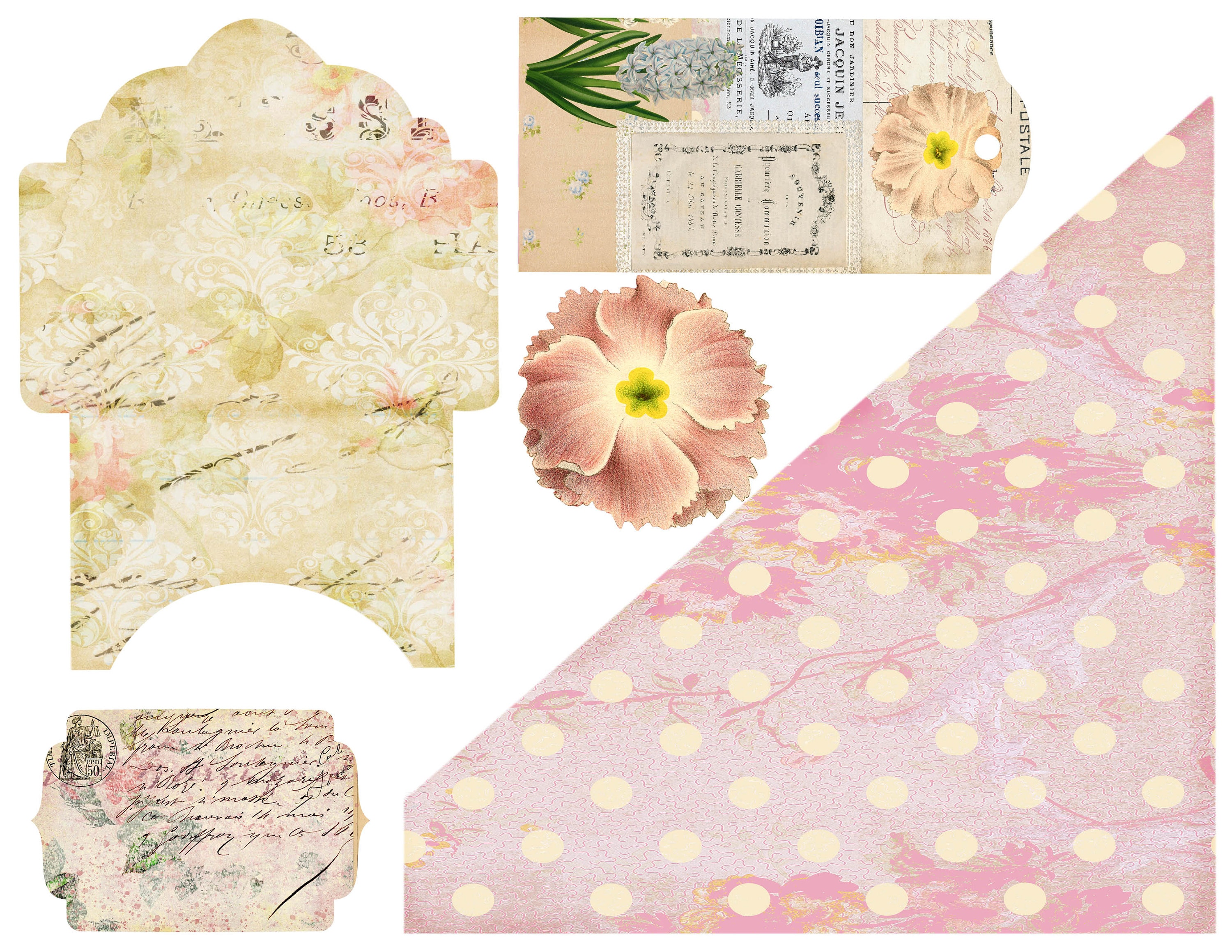 Spring Blossom Junk Journal Kit, Printable Tags and Labels, Easter ...