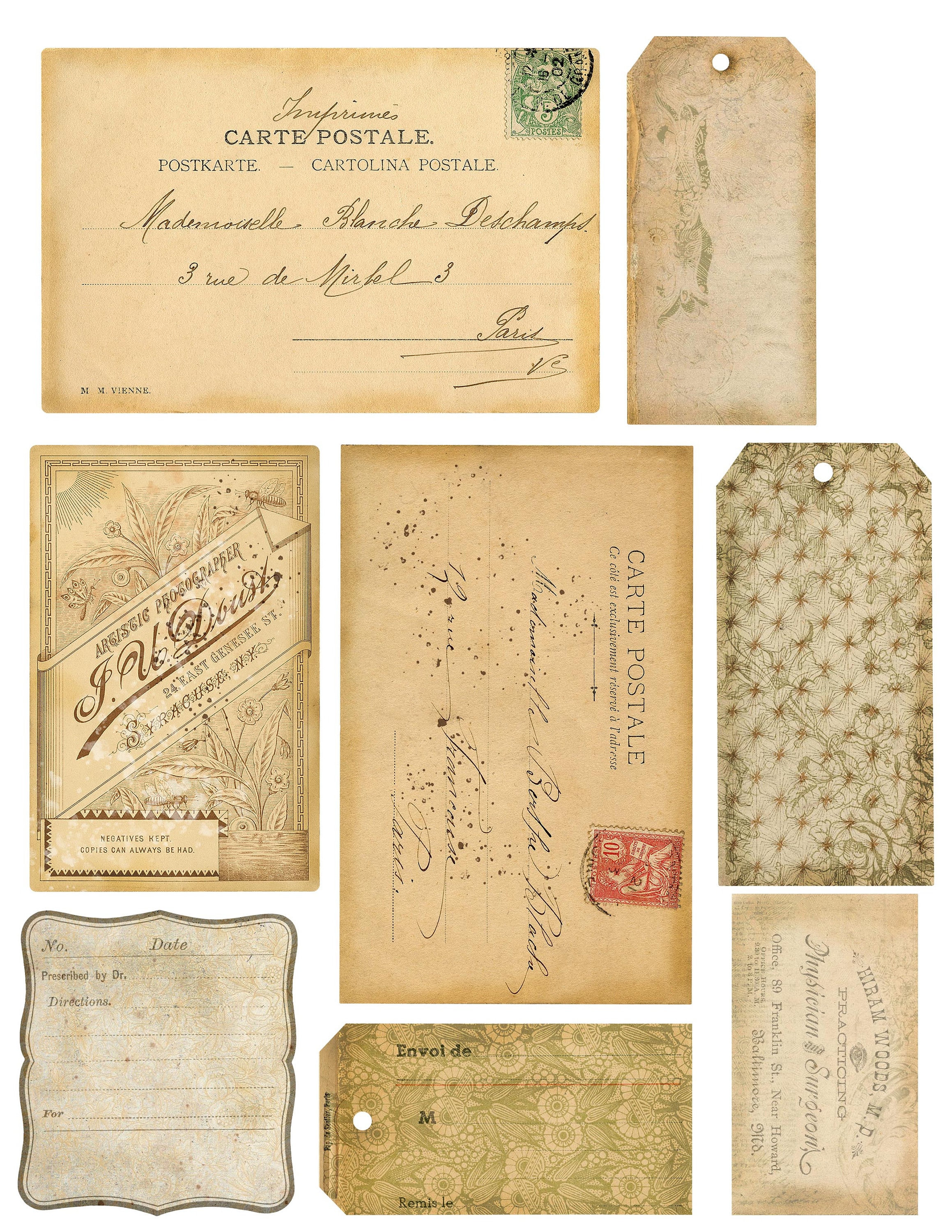 Digital Download Junk Journal Kit, Digital Scrapbook Kit, Printable ...