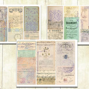 Spring Journaling Cards, Vintage Junk Journaling Cards, Digital Download.