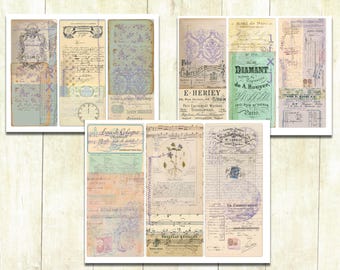 Spring Journaling Cards, Vintage Junk Journaling Cards, Digital Download.