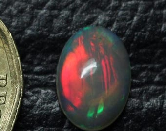 Naturlig etiopisk opal cabochon, AAA+ högkvalitativ naturlig oval flashig eldopal, Welo etiopisk opal lösa ädelstenar smyckestillbehör, 11,4 x 8 MM