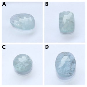 Loose Natural Aqumarine Rose Cut Gemstone Rose Cut Mix Shape Faceted Cabochon Rose Cut Aquamarine Gemstone , Loose Aquamarine Stone Gemstone