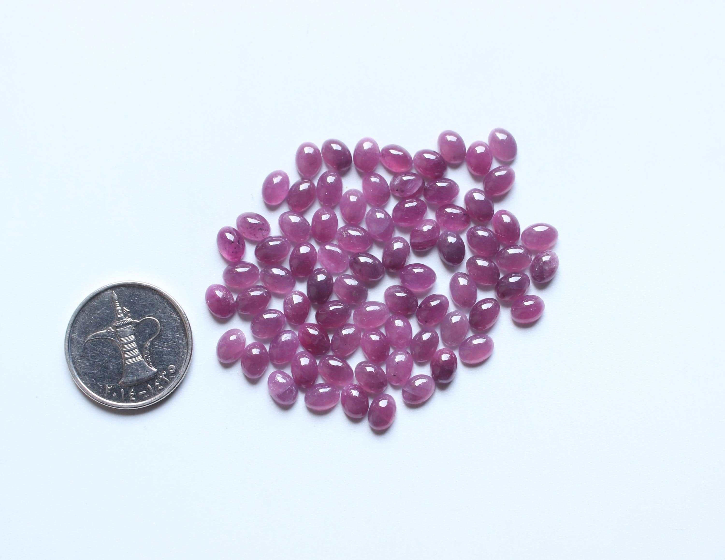Ruby Cabochon AAA Natural Red Ruby Smooth Polished Oval Cabochon