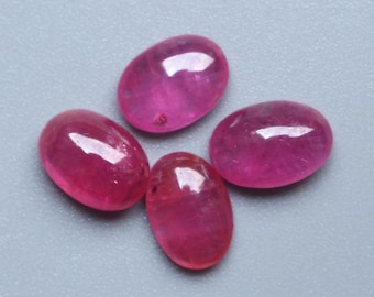Ruby Gemstone Cabochon, Natural Untreated Red Ruby Smooth Polished Oval Cabochon Loose Gemstone, Ruby Cabochon Lot Jewelry Supplies, 7X5MM