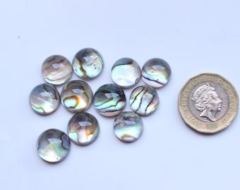 Abalone Cabochon Edelsteen Abalone Schelp Ronde Parel Doublet Glad Gepolijste Cabochon Losse Edelsteen Abalone Cabochon Sieraden Benodigdheden 11 PCS