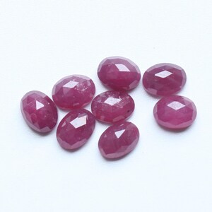 Rose Cut Gemstone, Natural Untreated Red Ruby Rose Cut Faceted Cabochon Lot Loose Gemstone, Ruby Faceted Jewelry Supplies, 8X6MM , Ct.16.00