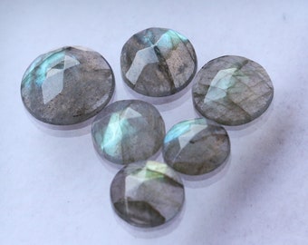 Labradorite Loose Gemstone Natural Blue Flashy Fire Labradorite Rose Cut Baguette Shape  Blue Flashy Fire Cut Labradorite Gemstone