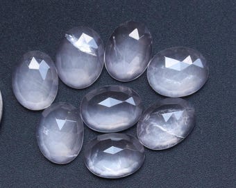 Quartz Gemstone Natural Rose Quartz Rose Cut Faceted Cabochon Loose Gemstone , Quartz Cut Faceted , Rose Quartz Jewelry Making 14TO10.7MM