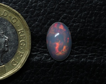 Naturlig etiopisk opal cabochon, AAA+ högkvalitativ naturlig oval flashig eldopal, Welo etiopisk opal lösa ädelstenar smyckestillbehör, 11,6 x 7 MM