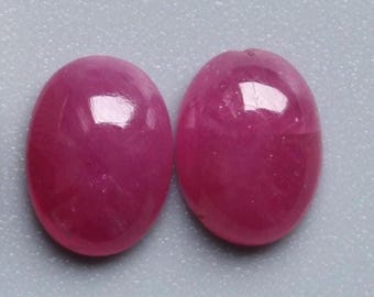 Coppia di rubini, rubino rosso naturale AAA++ liscio e lucidato, cabochon ovale, pietra preziosa sciolta, coppia di rubini ovali sciolti per la creazione di gioielli, 6 x 8 mm, 3,50 ct