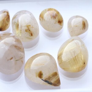 Rutile Gemstone Natural Golden Rutile Smooth Polished Lot Loose Golden Rutile Making For Jewelry 10.5TO18.5MM CT.48.00 Loose Gemstone