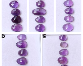 NATURAL AMETHYST Rose Cut Gemstone  Amethyst Rose Cut Faceted Lot Flat Back Loose Rose Cut Amethyst Loose Gemstone