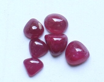 Ruby Gemstone  AAA+ Natural Red Ruby Heart Smooth Polished Cabochon Loose Gemstone, Ruby Red Cabochon Unheated Ruby Loose Gemstone 3.5To5MM