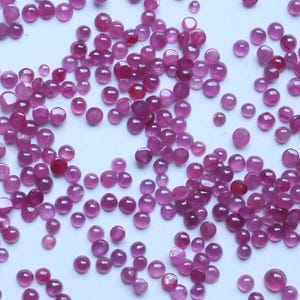 Cabochon rubis rouge naturel rond, lisse, poli, AAA+, rubis, rubis rouge cabochon rubis non chauffé de 1,5 à 3 mm