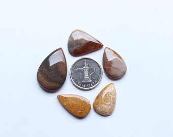 Gemstone Cabochon , 100% Natural Untreated Mix Gemstone Smooth Polished Cabochon Lot , Loose Gemstone , 5 Pcs Lot Cabochon Jewelry Supplies