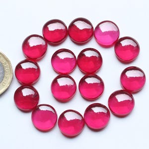 Rubin Cabochon Edelstein, Lab Rubin Runde Glatte polierte Cabochon Lot lose Edelstein, lose Rubin Cabs Schmuck liefert 6,8,10,12 MM