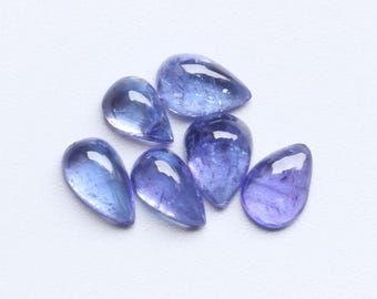 Tanzanite Gemstone, AAA+++ Natural Blue Tanzanite Smooth Polished Cabochon, Tanzanite Pear Lot, Tanzanite Pear Loose Cabochon 8X6MM Ct.5.50