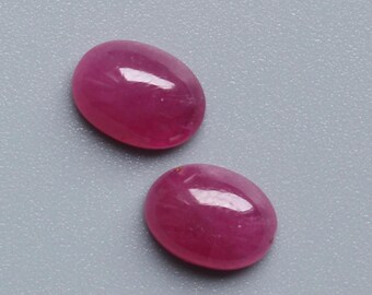 Ruby Pair Gemstone, Natural AAA++ Red Ruby Smooth Polished Oval Cabochon Loose Gemstone, Loose Ruby Oval Pair Jewelry Supplies 6X8MM, Ct4.50