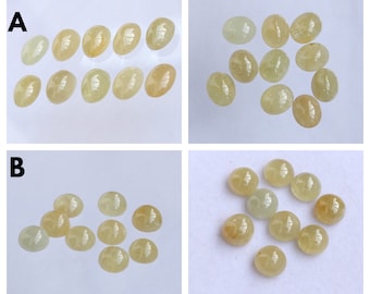 Natürliche gelbe Saphir Cabochon Lot, ovale und runde glatte flache Rückseite lose Edelstein, polierter Saphir für die Schmuckherstellung Versorgung