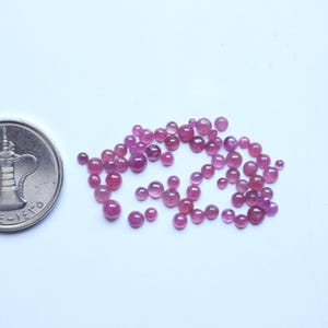 Ruby Gemstone  AAA+ Natural Red Ruby Round Smooth Polished Cabochon Loose Gemstone, Ruby Red Cabochon Unheated Ruby Loose Gemstone 1.5To4MM