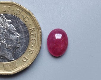 Rubí natural, piedra preciosa suelta de cabujón ovalado pulido liso, rubí rojo AAA+++, suministros de joyería, 9 x 7 mm, 2,10 quilates
