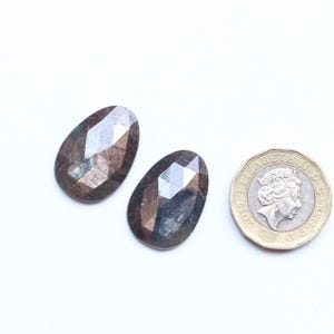 Natural Sheen Sapphire Gemstone Rose Cut Faceted Cabochon Pair Loose Gemstone Sapphire Pair For Jewelry Supplies Handmade Sapphire 16X24MM