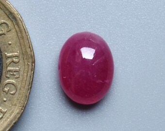 Rubí natural de 9 x 7 mm, piedra preciosa suelta de cabujón ovalado pulido liso de rubí rojo AAA++, suministros de joyería de cabujón de rubí suelto, 2,70 quilates