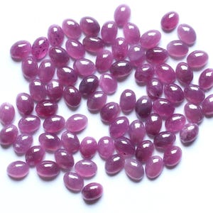 Ruby Cabochon AAA Natural Red Ruby Smooth Polished Oval Cabochon Loose Gemstone, Ruby Cabochon Unheated Ruby Loose Cabochon Gemstone 7X5MM