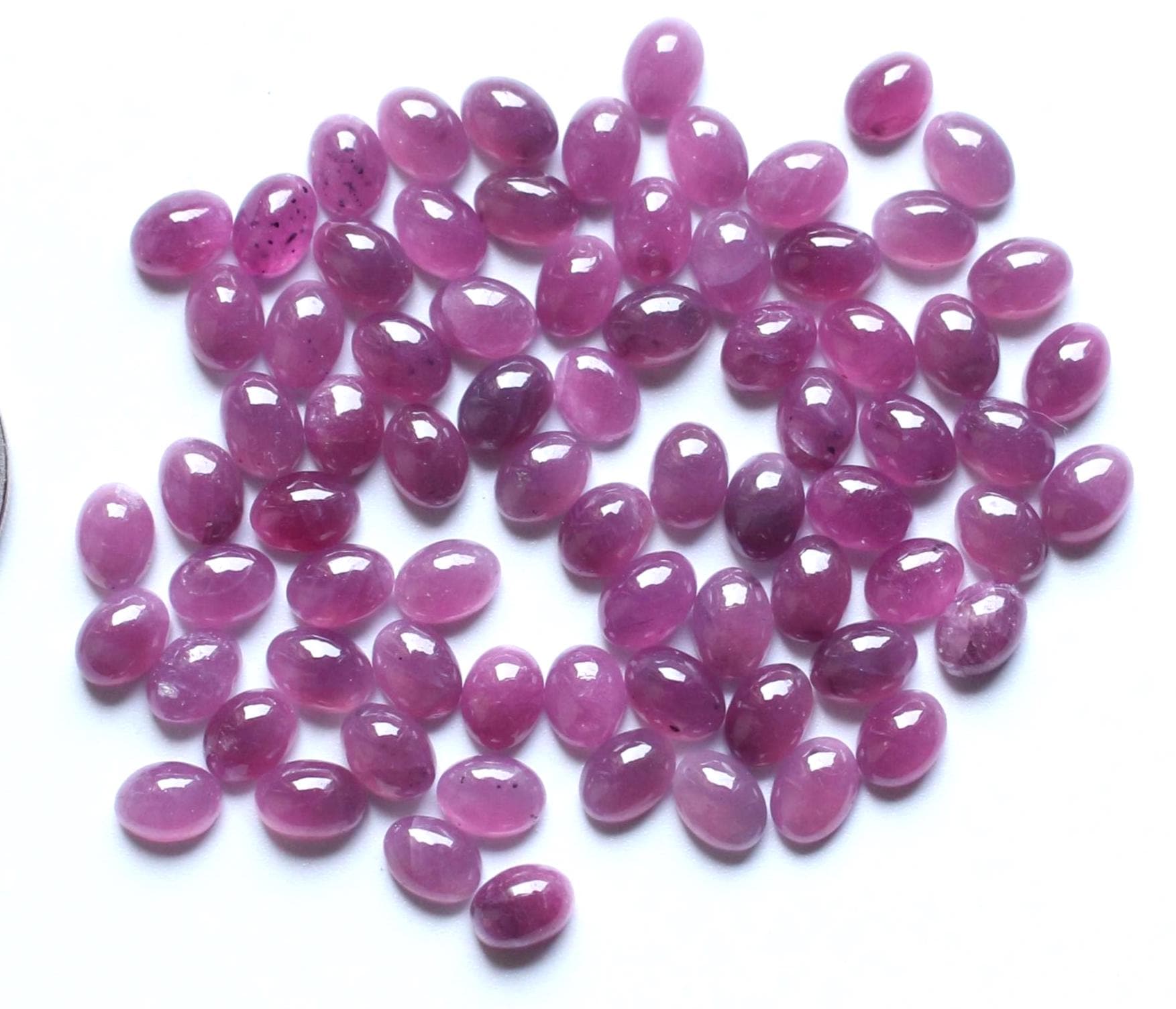 Ruby Cabochon AAA Natural Red Ruby Smooth Polished Oval Cabochon