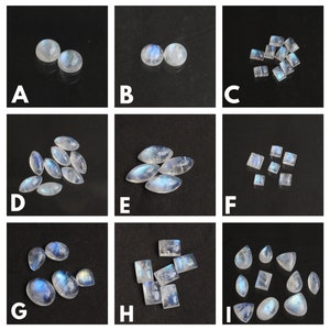 NATURAL RAINBOW MOONSTONE Cabochon Lot Rainbow Moonstone Top Blue Fire Cabochons Lots Flat Back Loose Rainbow Moonstone Making For Jewelry
