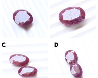 Natural Red Ruby Gemstone Ruby Oval Faceted Gemstone Emerald Cut Gemstone, Natural Ruby Cut Faceted Emerald Cut Ruby Loose Gemstone
