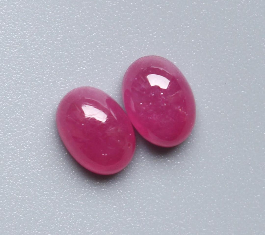 Natural Ruby Pair Gemstone, AAA++ Red Ruby Smooth Polished Oval ...