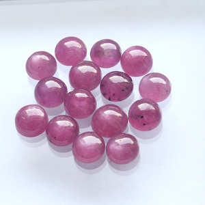 Ruby Gemstone Cabochon AAA+ Natural Red Ruby Round Smooth Polished Cabochon Loose Gemstone, Ruby Cabochon Unheated Ruby Loose Gemstone