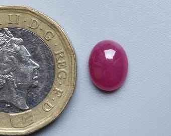Rubí natural de 9 x 7 mm, piedra preciosa suelta de cabujón ovalado pulido liso de rubí rojo AAA++, suministros de joyería de cabujón de rubí suelto, 2,70 quilates