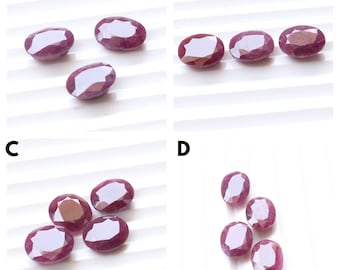 Natural Red Ruby Gemstone Ruby Oval Faceted Gemstone Emerald Cut Gemstone, Natural Ruby Cut Faceted Emerald Cut Ruby Loose Gemstone
